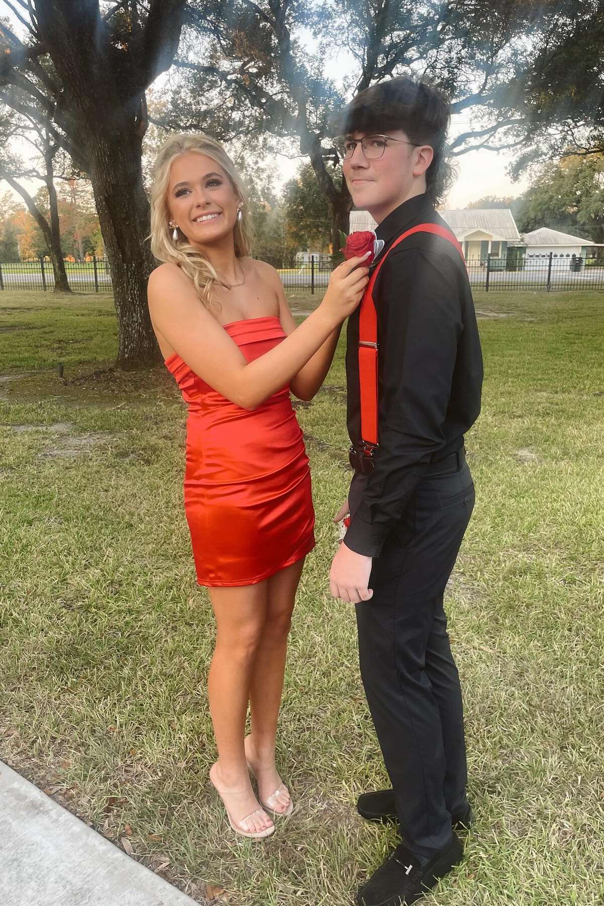 Strapless Red Satin Tight Mini Dress with Train