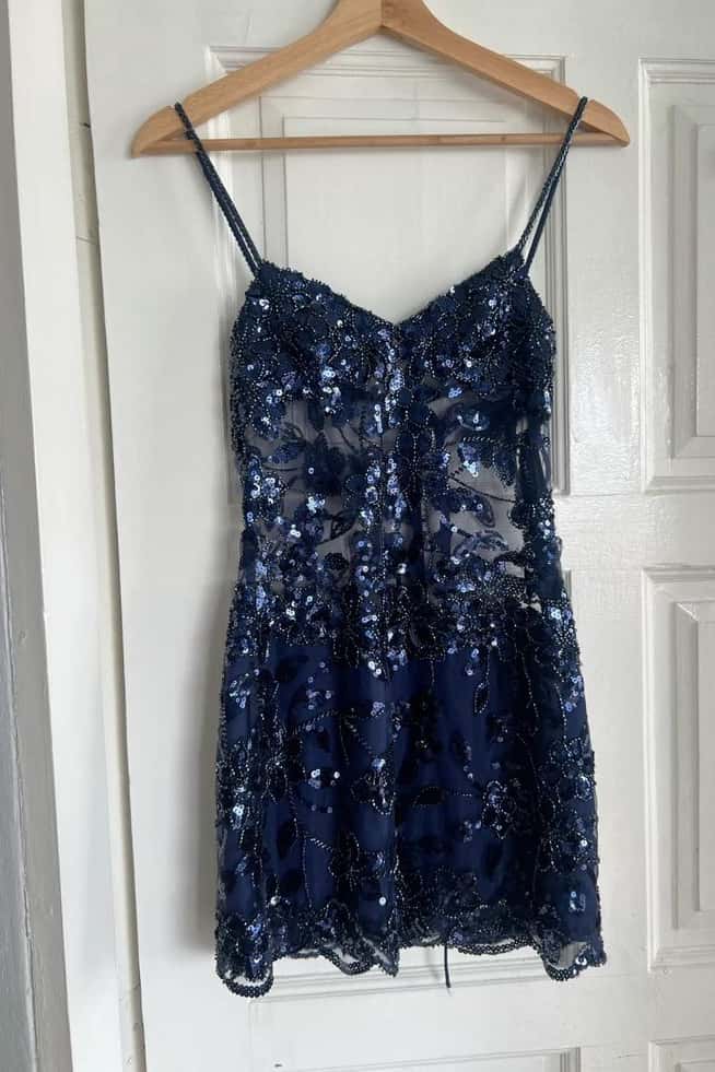 Straps Pink Sheer Beaded Fitted Mini Dress