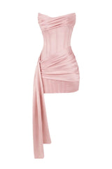 Burgundy Satin Bodycon Mini Dress