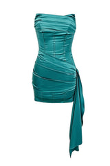 Burgundy Satin Bodycon Mini Dress