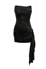 Burgundy Satin Bodycon Mini Dress