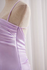 Lavender Spaghetti Strap Lace-up Back Long Prom Dress