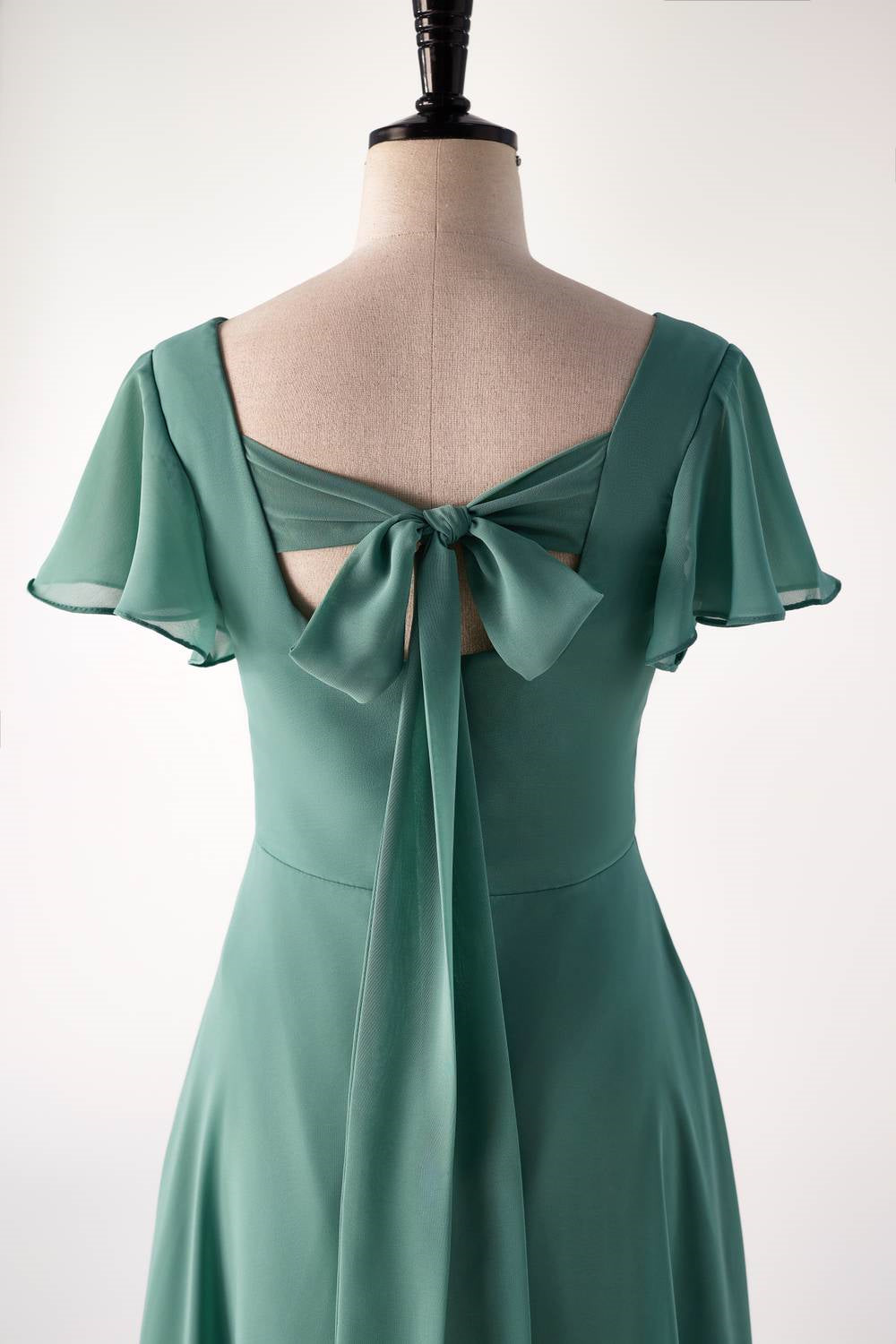 Eucalyptus A-line Cap Sleeve Bridesmaid Dresses