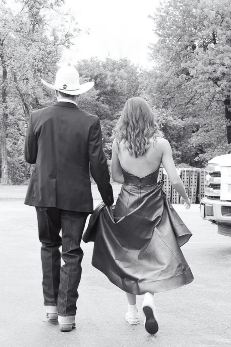 Blue Satin Mermaid Dress with Bow