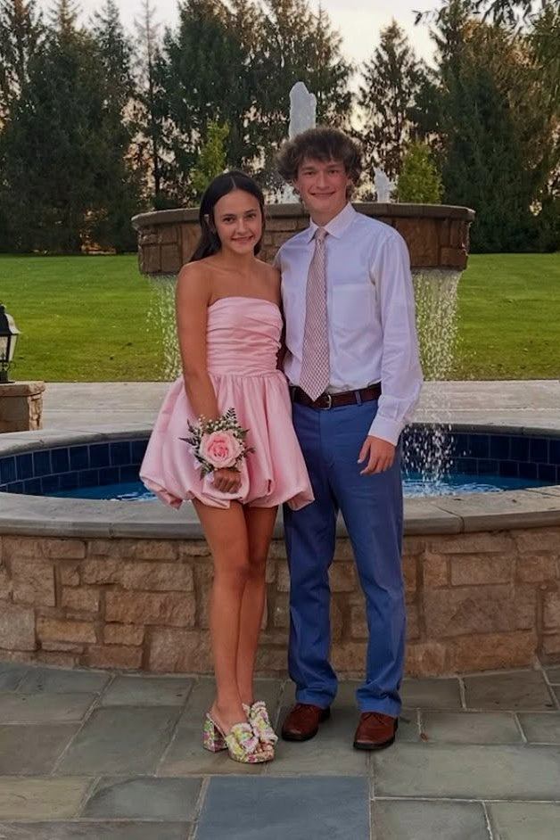 Strapless Pink A-line Short Bubble Dress