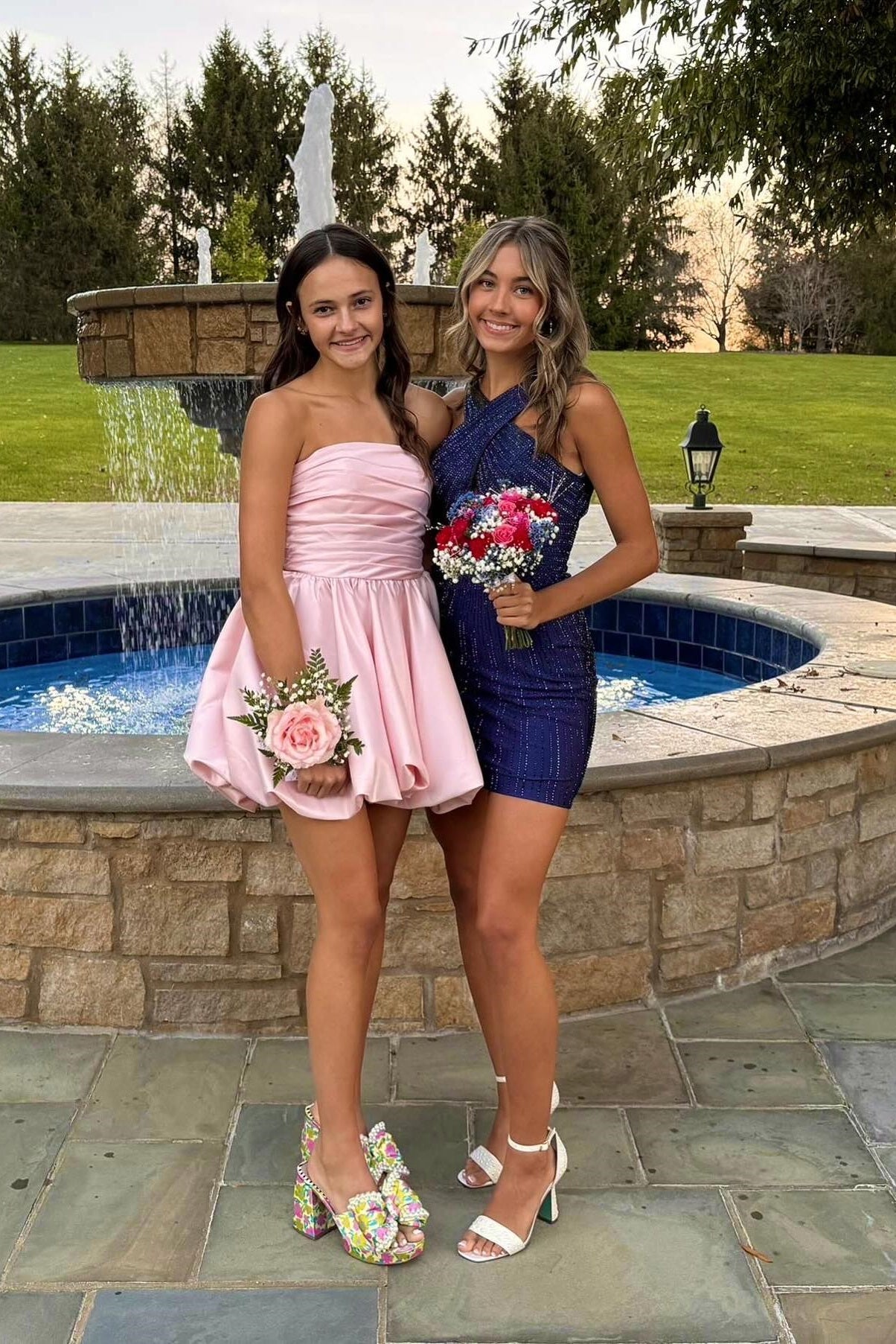Strapless Pink A-line Short Bubble Dress