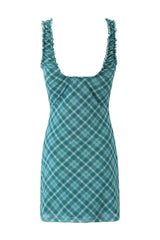 V-neck Blue Floral Print Bodycon Short Dress