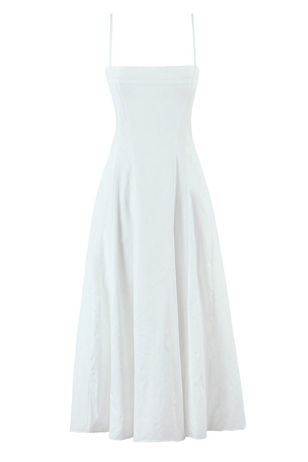 Spaghetti Strap Blue A-line Long Dress