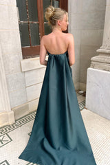 Emerald Green Bridesmaid Dress with Removeable Train