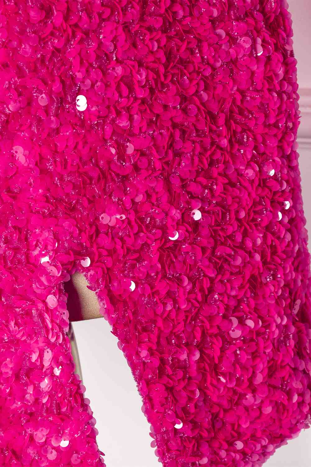 Sparkle Fuchsia Sequin One-Shoulder Mini Bodycon Dress