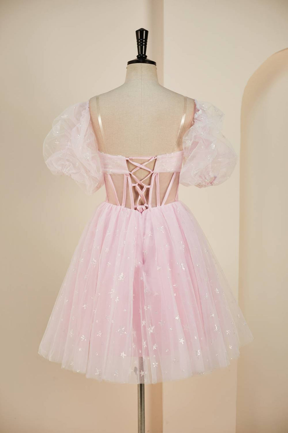 Pink A-line Short Dress main image 1