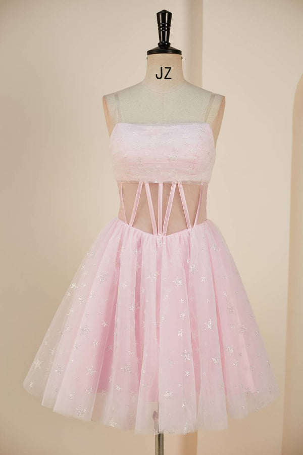 Pink A-line Short Dress main image 0