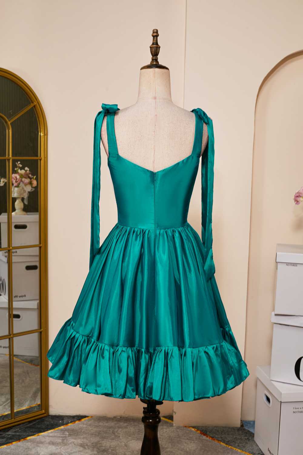 Turquoise Straps A-line Short Homecoming Dress