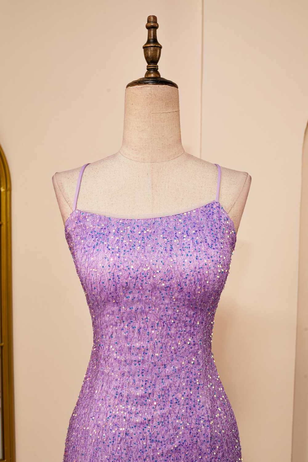 Sparkle Lilac Sequin Tight Mini Dress