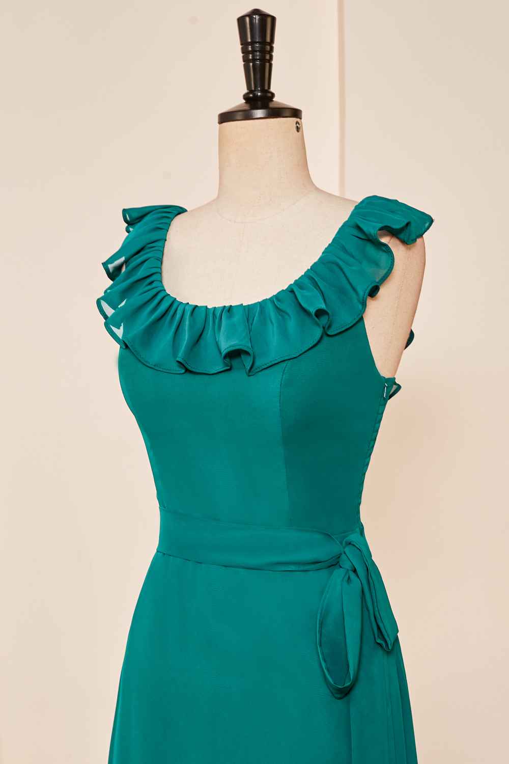 Emerald Concise A-line Chiffon Ruffles Bridesmaid Dress