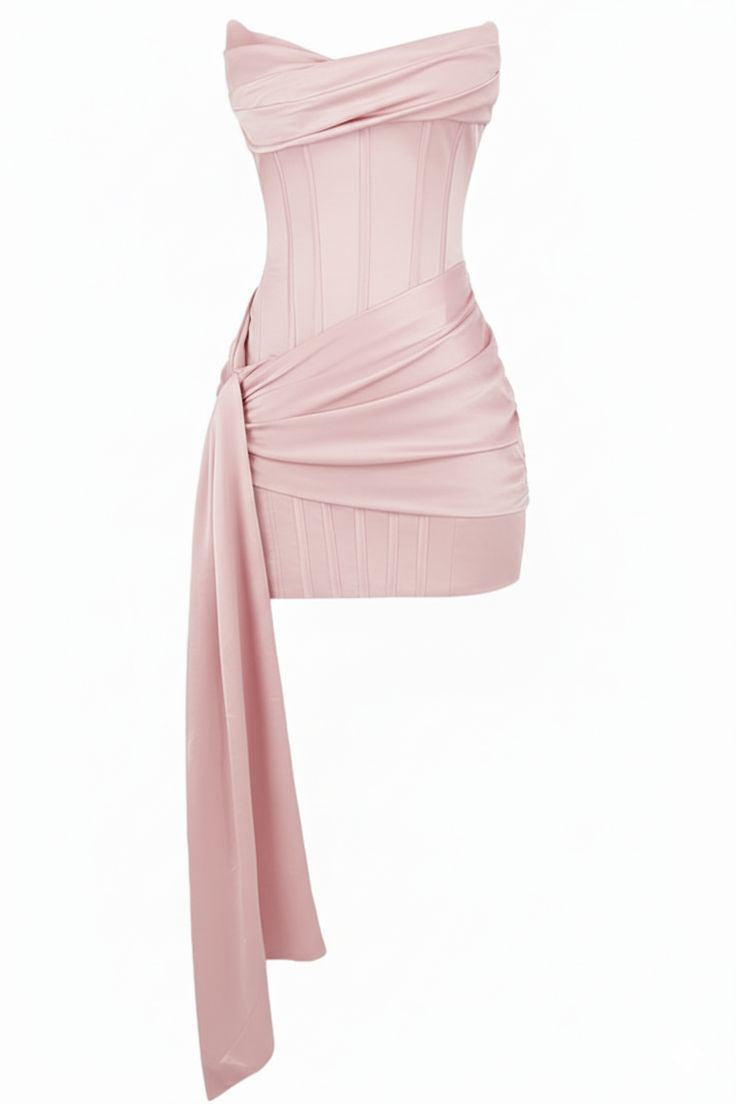 Burgundy Satin Bodycon Mini Dress