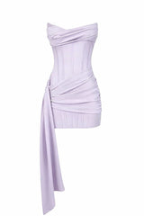 Burgundy Satin Bodycon Mini Dress