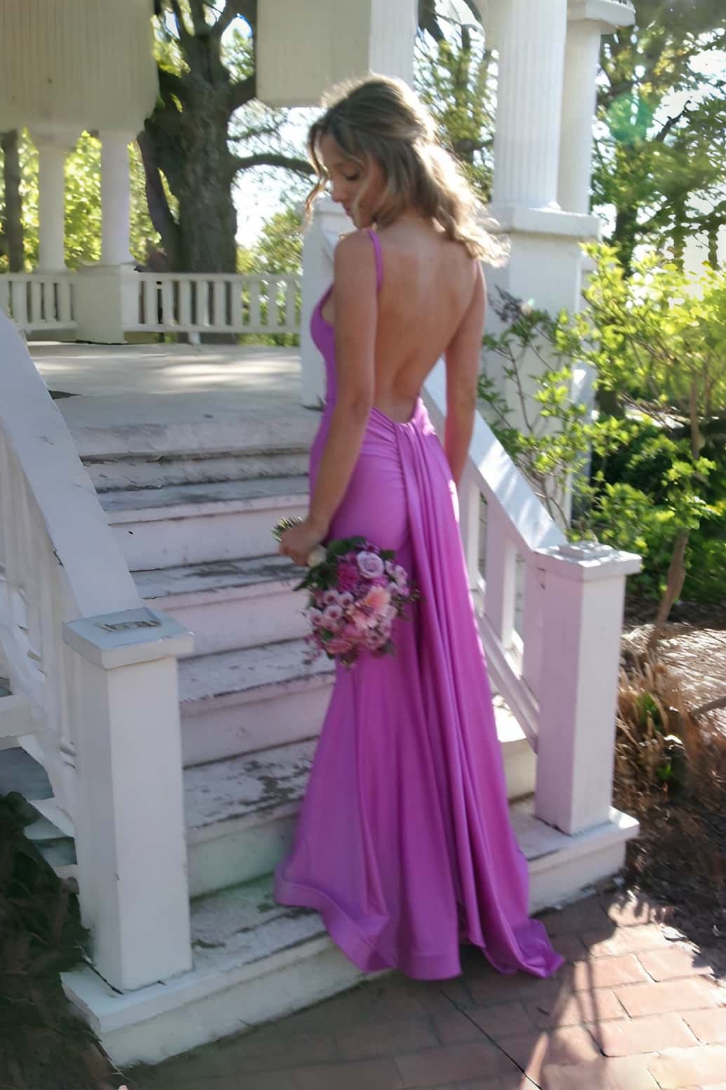 blue dress for baby girl Lilac Backless Mermaid Long Formal Dress – Notjustprom