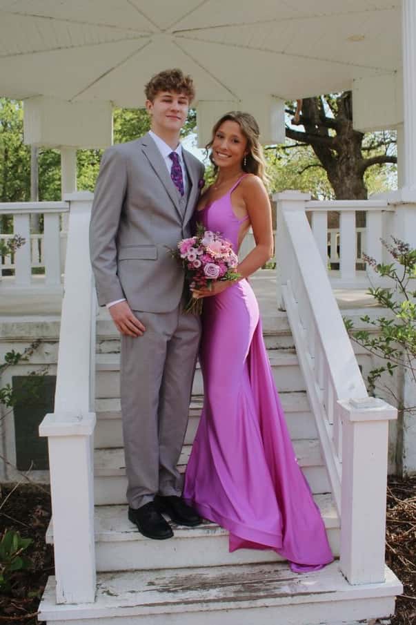 Lilac Backless Mermaid Long Formal Dress