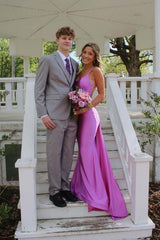 Lilac Backless Mermaid Long Formal Dress