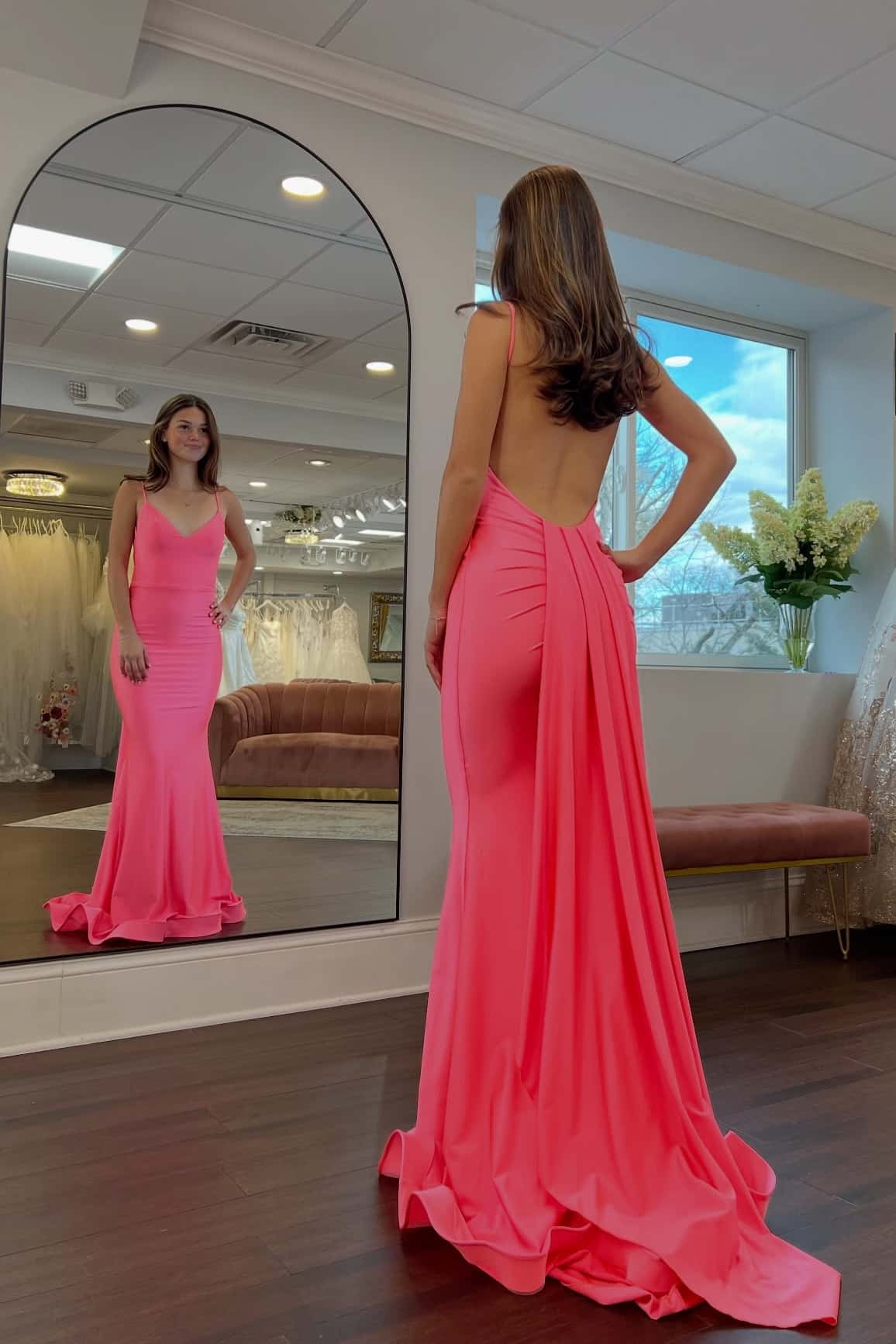 Lilac Backless Mermaid Long Formal Dress