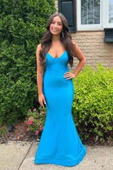 Lilac Backless Mermaid Long Formal Dress