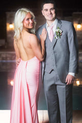 Lilac Backless Mermaid Long Formal Dress