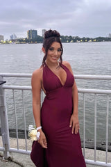 Lilac Backless Mermaid Long Formal Dress