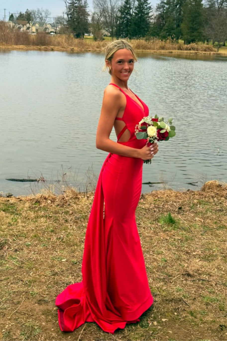 Lilac Backless Mermaid Long Formal Dress
