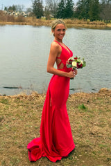 Lilac Backless Mermaid Long Formal Dress