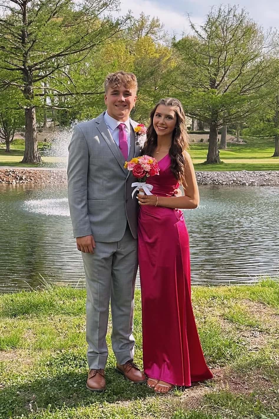 Burgundy V Neck Satin Fitted Long Formal Dress