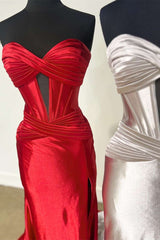 Black Metallic Strapless Mermaid Prom Dress with Keyhole
