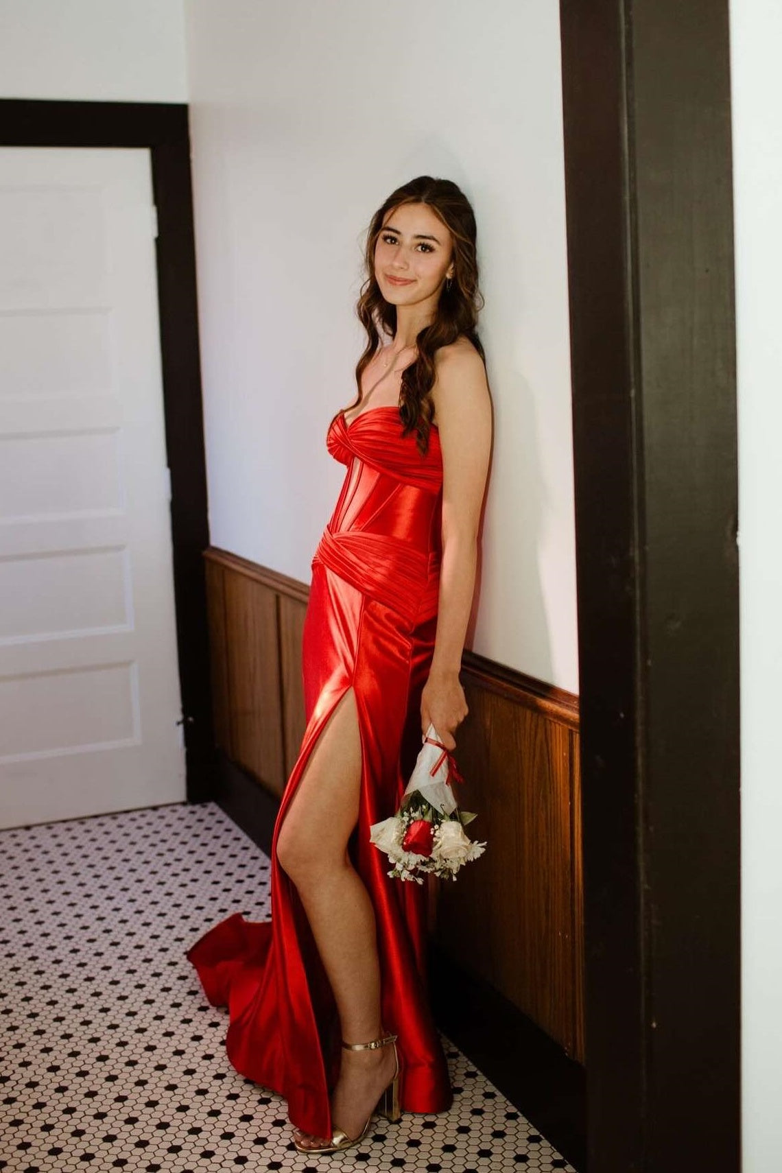 Blue Sweetheart Mermaid Prom Dress with Keyhole