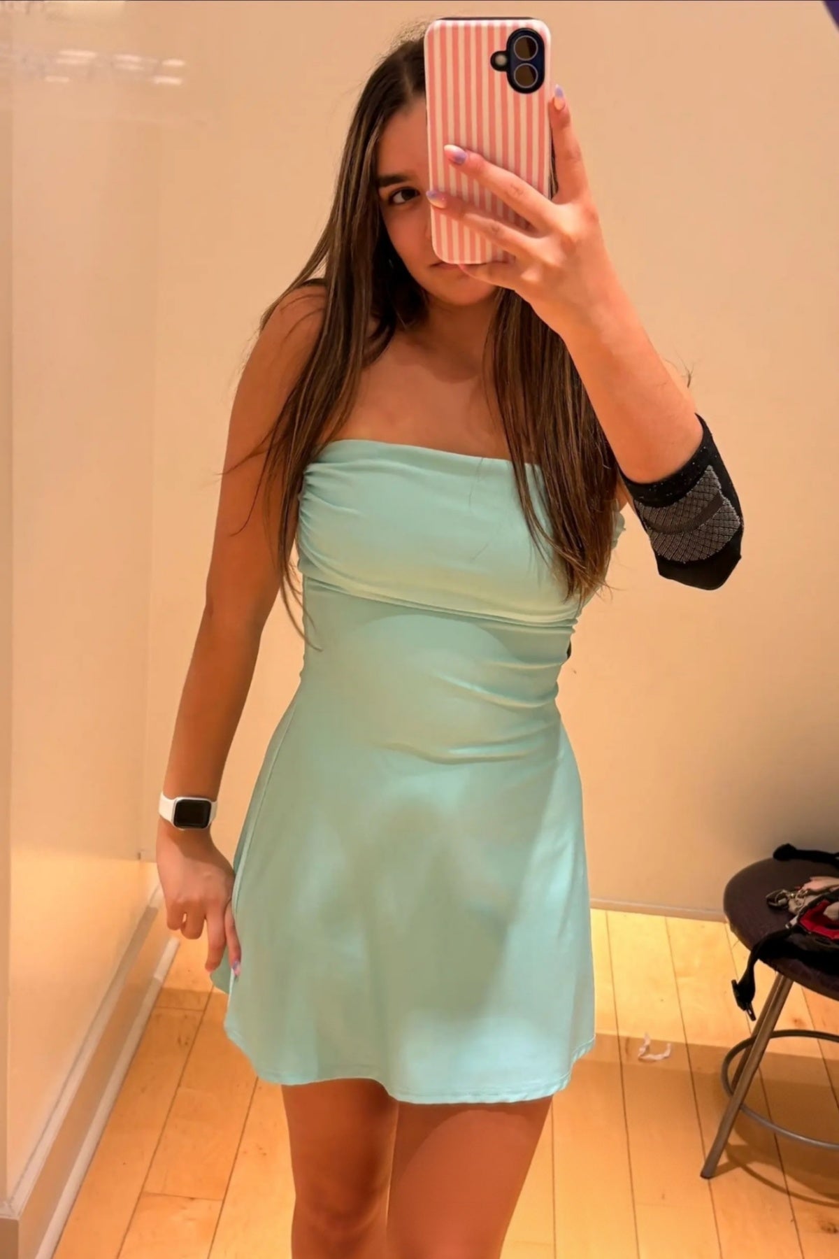Cute Pink Strapless Short Homecoming Dress
