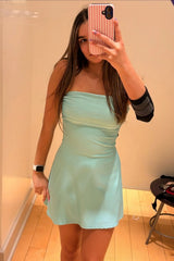 Cute Pink Strapless Short Homecoming Dress