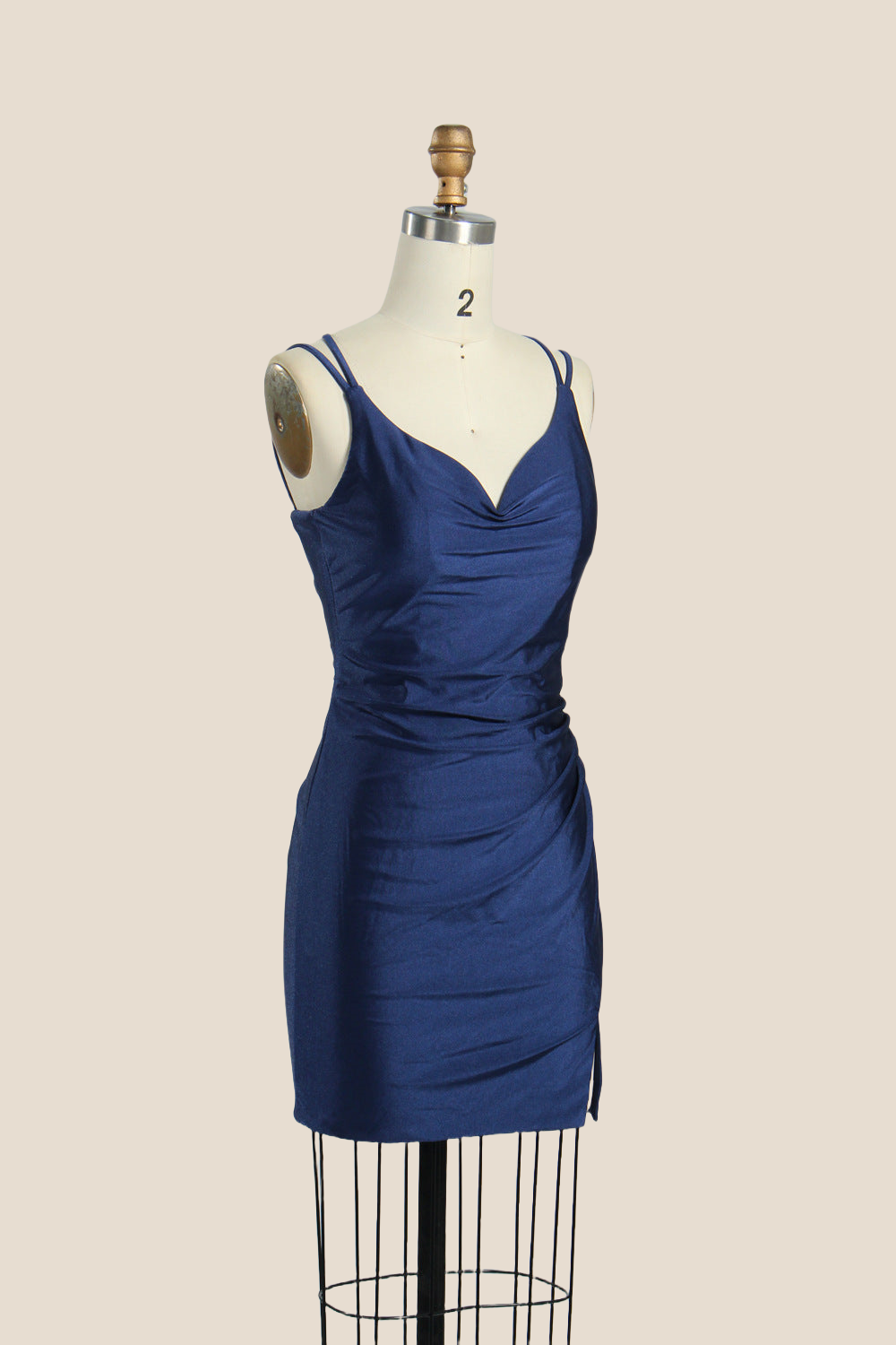 Sky Blue V-neck Fitted Lace-up Homecoming Dress
