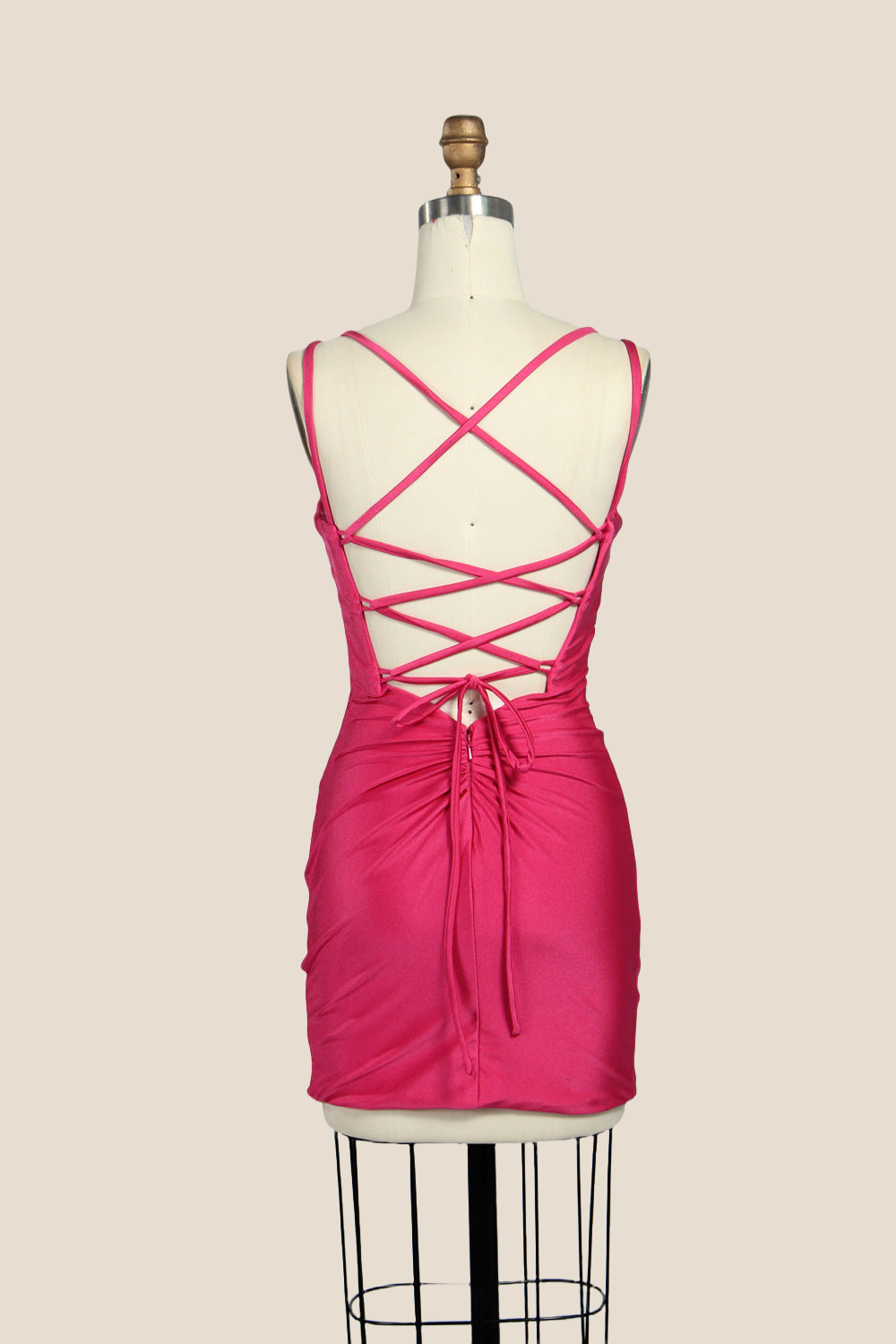 Sky Blue V-neck Fitted Lace-up Homecoming Dress