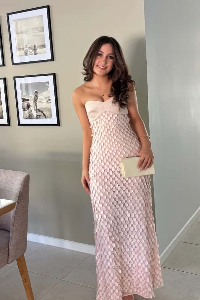 Strapless Blue Teardrop Fitted Party Dress