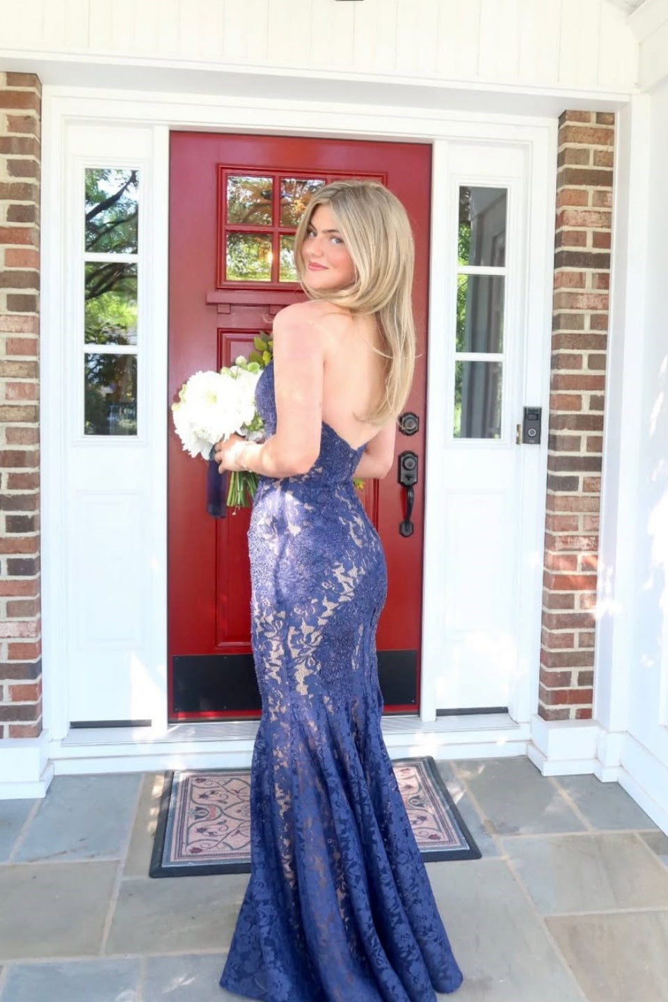 Sweetheart Red Lace Mermaid Formal Dress
