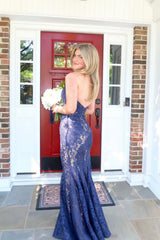 Sweetheart Red Lace Mermaid Formal Dress