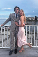 Pink Halter Soft Satin Maxi Dress