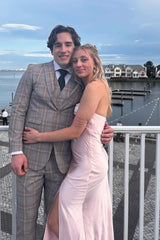 Pink Halter Soft Satin Maxi Dress