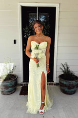 Yellow Tulle Appliqué Sweetheart Dress