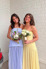 Green Strapless A-Line Maxi Dress