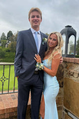 Strapless Twist Yellow Satin Long Prom Dress