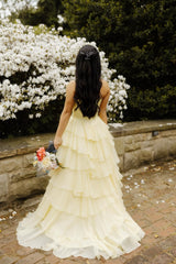 Sweet Pink Pearls Corset Ruffle Gown