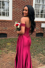 Green Off the Shoulder Appliques Draped Formal Dress