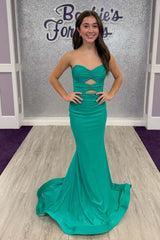 Keyholes Yellow Mermaid Long Formal Dress