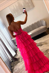Pink Keyholes Ruched Ruffle A-line Prom Dress