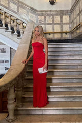 Pink Corset Ruched Mermaid Long Dress